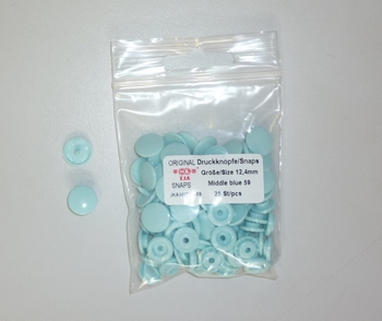 Kamsnapdrukkers 12.4mm (25 stuks), Middelblauw 59